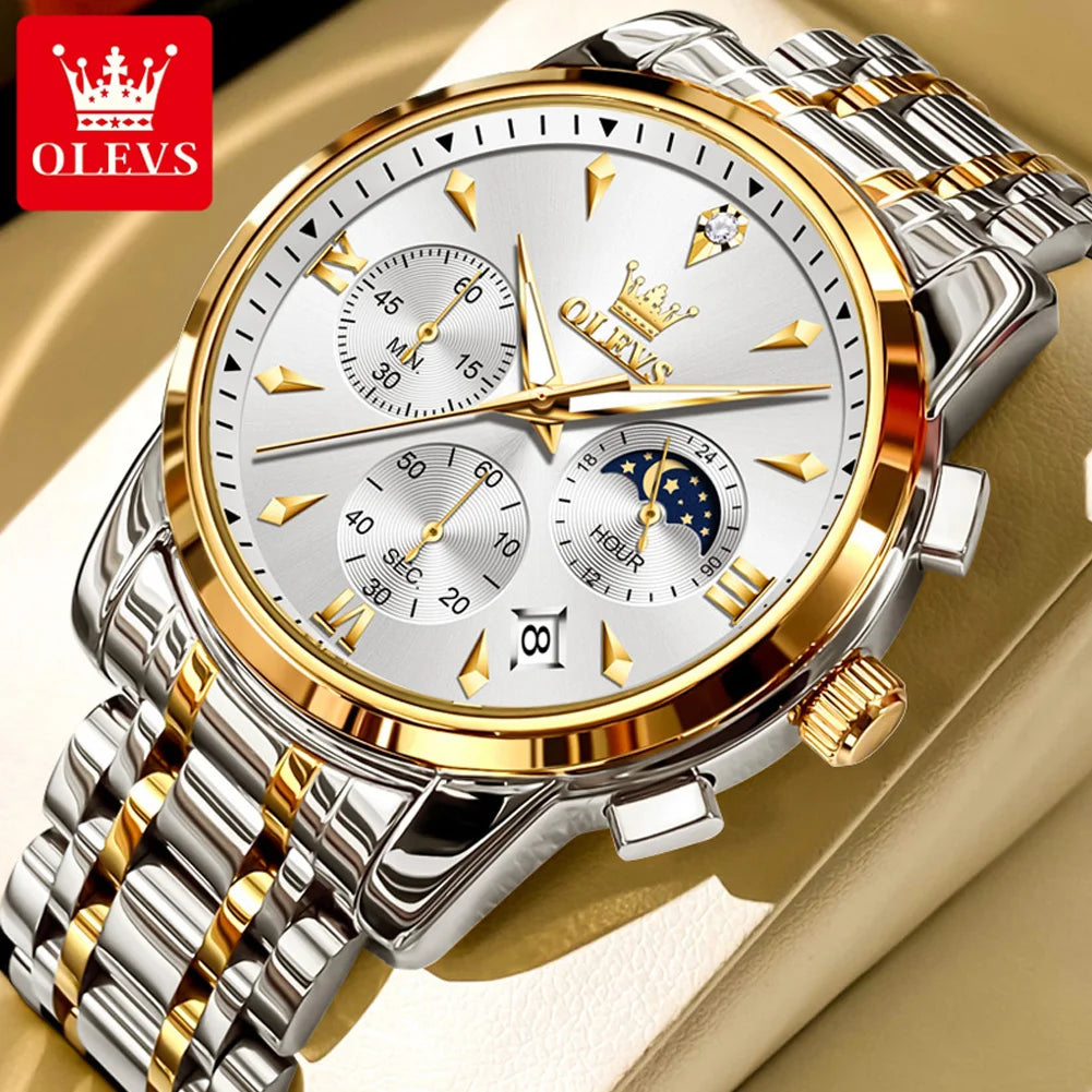 The Steamboat Moon Phase Chronograph by OLEVS