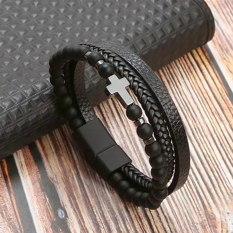 The Aspen Braided Leather Wrap