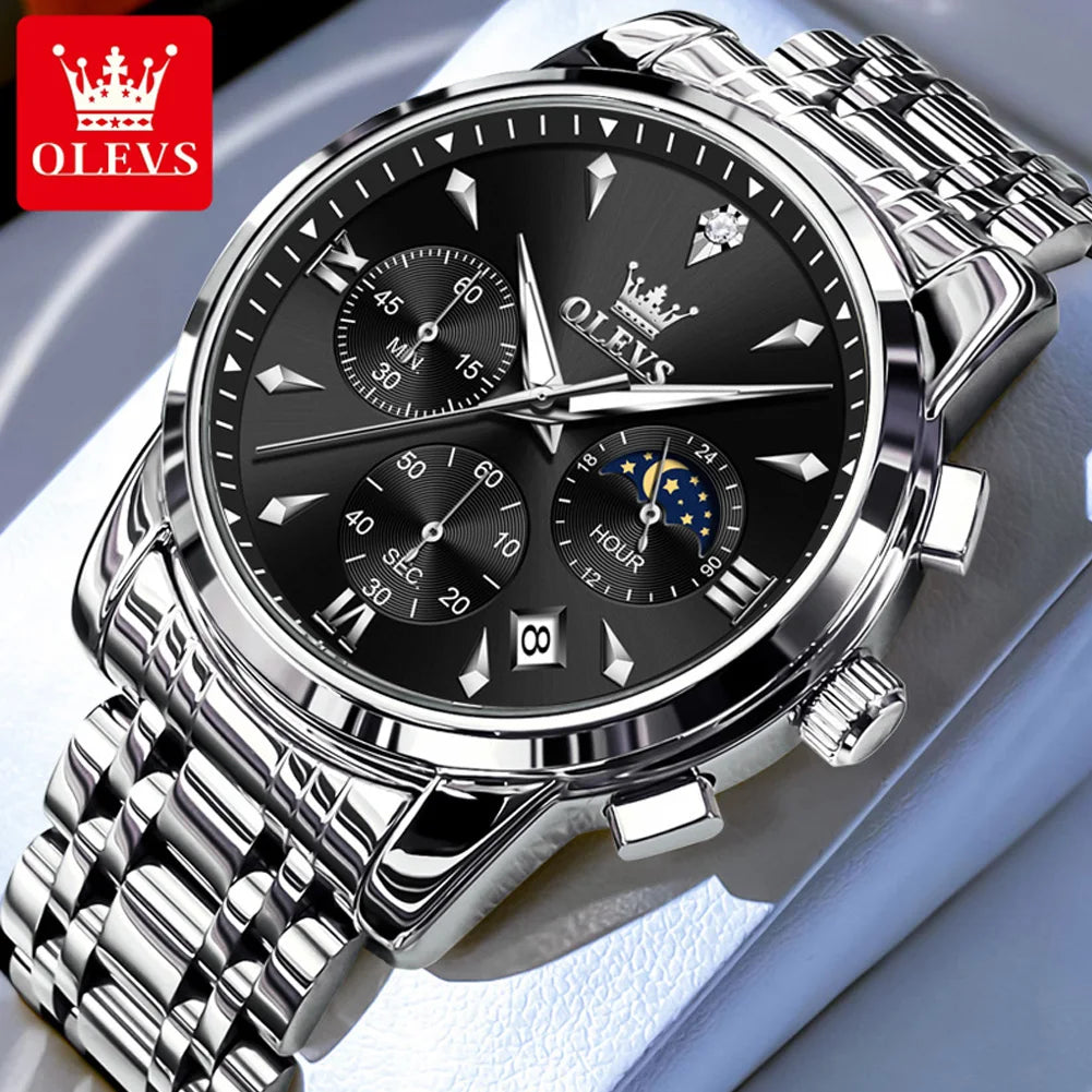 The Steamboat Moon Phase Chronograph by OLEVS