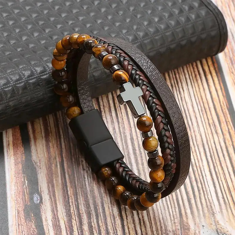 The Aspen Braided Leather Wrap