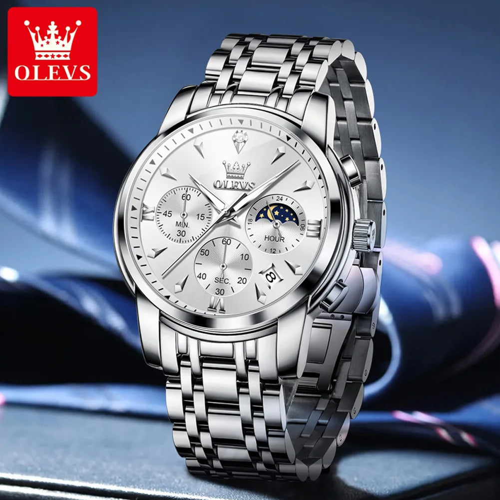 The Steamboat Moon Phase Chronograph by OLEVS