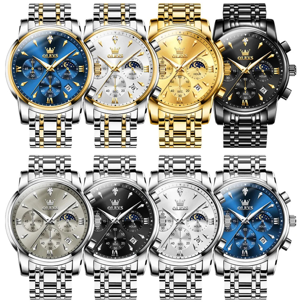 The Steamboat Moon Phase Chronograph by OLEVS