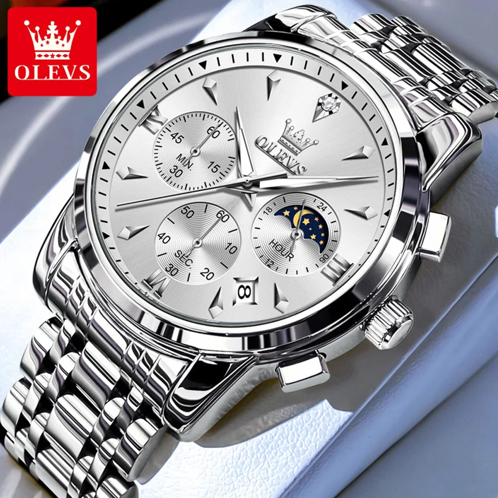 The Steamboat Moon Phase Chronograph by OLEVS
