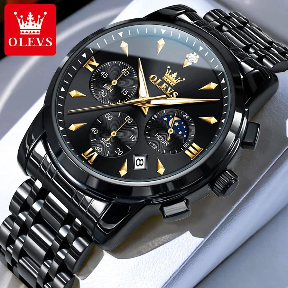 The Steamboat Moon Phase Chronograph by OLEVS